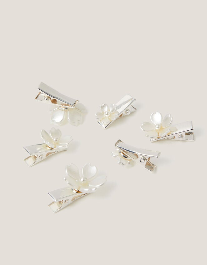 6-Pack Bridesmaid Flower Hair Clips, , large