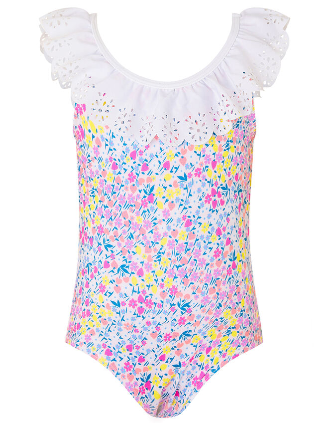 Baby Ditsy Floral Frill Swimsuit, Pink (PINK), large