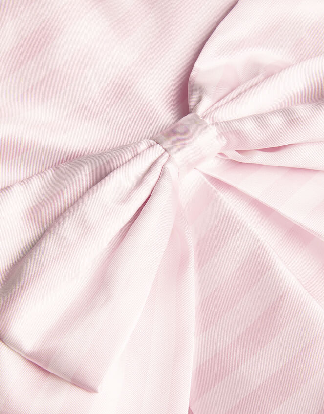 Stripe Bow Twill Party Dress, Pink (PINK), large