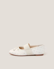 Diamante Elastic Ballet Flats, Ivory (IVORY), large