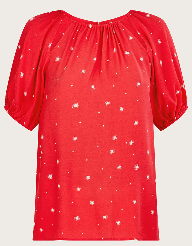 Sami Spot Cut-Out Top, Red (RED), large