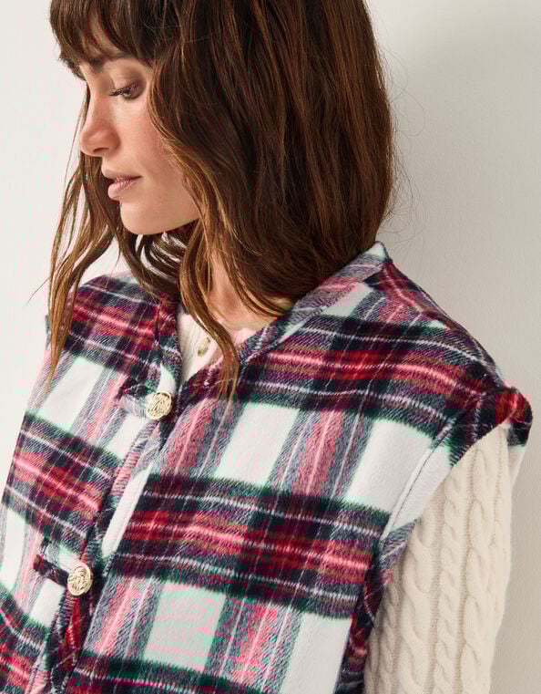 Monsoon x Sarah Corbett-Winder Tartan Gilet, Red (RED), large