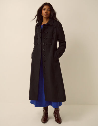 Katie Military Coat, Black (BLACK), large