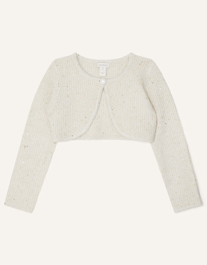 Sequin Cardigan, Ivory (IVORY), large