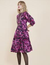 East Perla Cotton Embroidered Dress, Purple (PURPLE), large