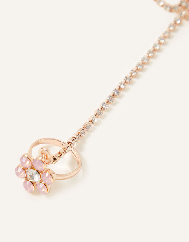Jewel Tiara Linked Ring Bracelet Set, , large