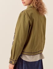 East Bella Floral Embroidered Jacket, Green (GREEN), large