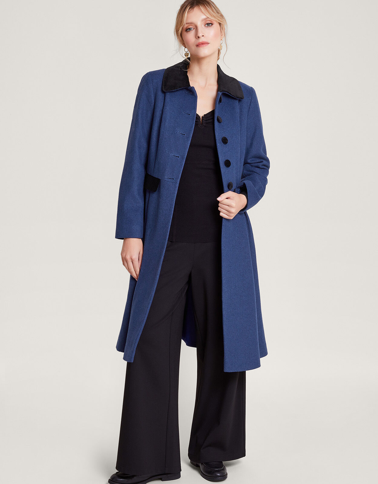 navy blue long jacket womens