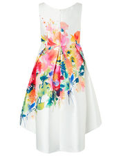 Rainbow Floral Occasion Dress, Ivory (IVORY), large