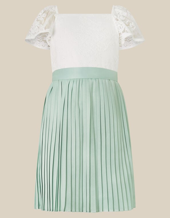 Evelyn Lace Pleated Party Dress, Green (SAGE), large