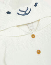 Newborn Larry Lamb Cardigan, Ivory (IVORY), large