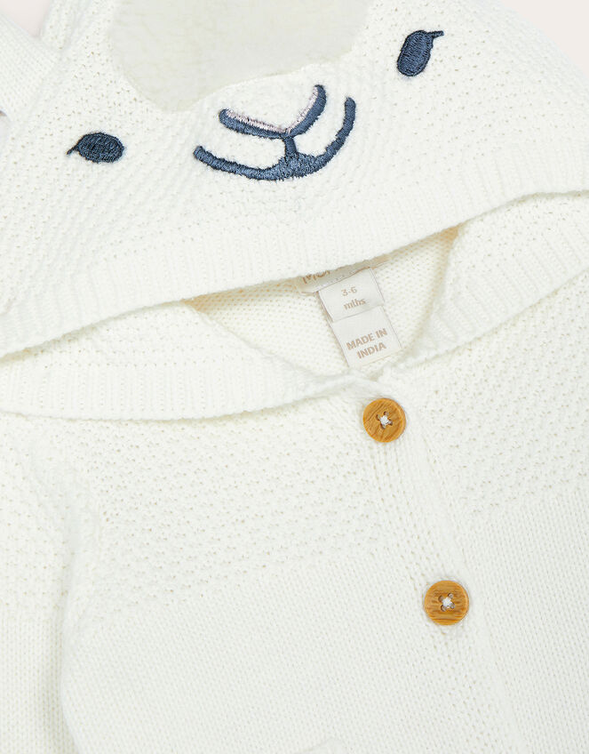 Newborn Larry Lamb Cardigan, Ivory (IVORY), large