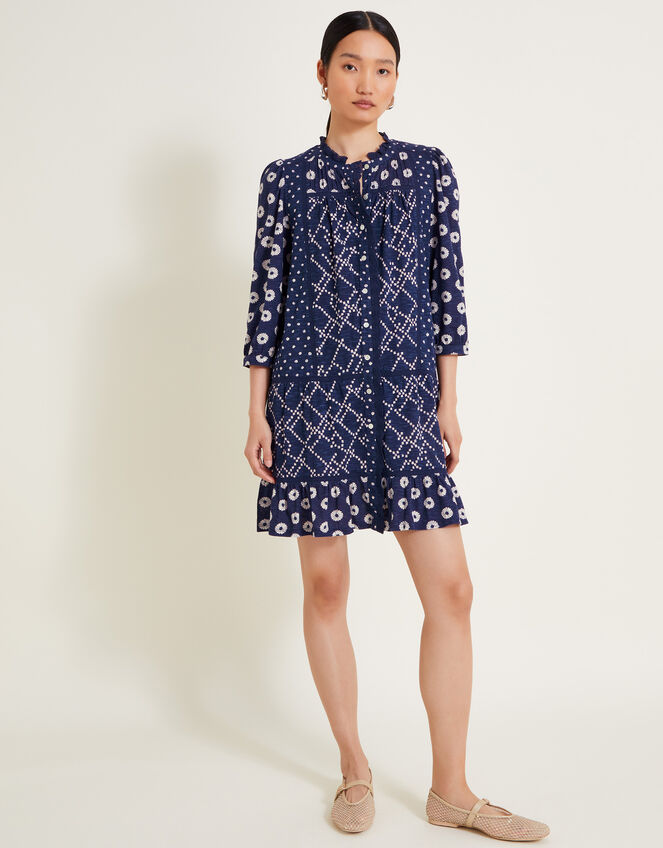 Cindy Print Jersey Dress, Blue (BLUE), large