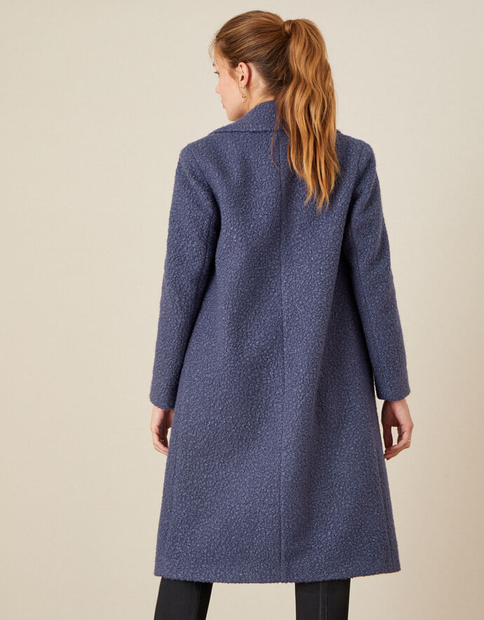 Betsy Boucle Coat Blue Women's Coats Monsoon UK.