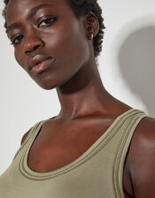 Jess Jersey Cami Top, Green (KHAKI), large