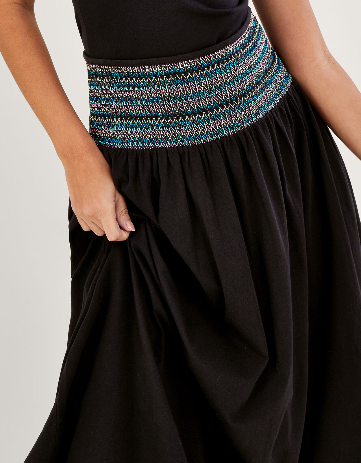 Shirred Waist Jersey Skirt Black Skirts Monsoon UK