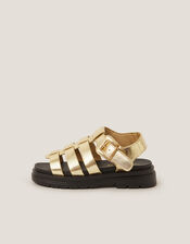 Chunky Platform Sandals, Gold (GOLD), large