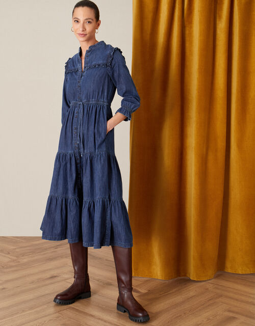 Tiered Denim Dress Blue | Casual & Day Dresses | Monsoon UK.