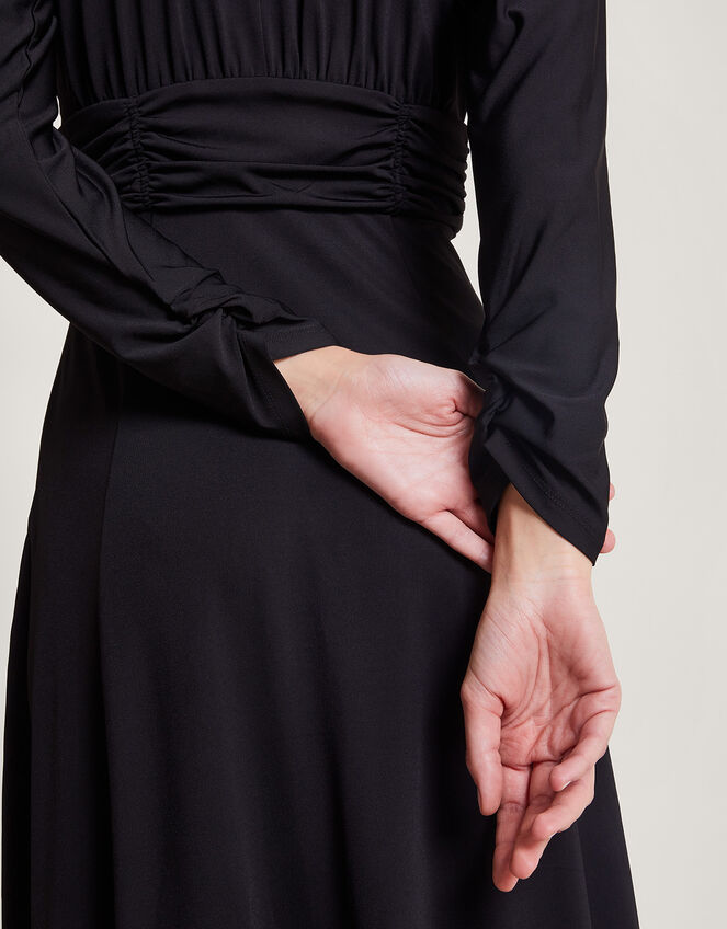 Ray Ruched Dress Black | Midi Dresses | Monsoon UK.