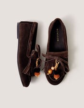Tabitha Suede Moccasin Loafers, Brown (CHOCOLATE), large