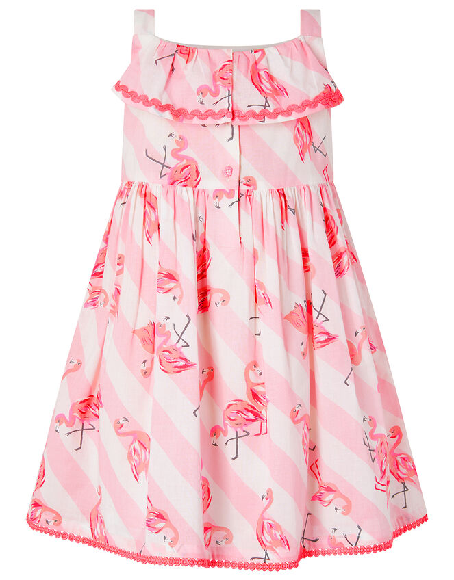 Baby Francine Flamingo Dress in Organic Cotton, Pink (PINK), large