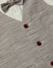 Greyson 3-Piece Houndstooth Waistcoat & Shirt, Blue (NAVY), large