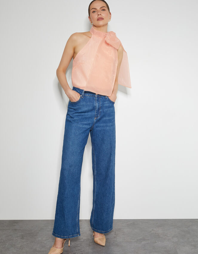 Vera Sleeveless Organza Pussybow Top Pink