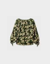 East Kris Hand Batik Top, Green (OLIVE), large