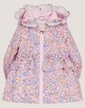 Baby Bunny Floral Print Raincoat, Pink (PINK), large