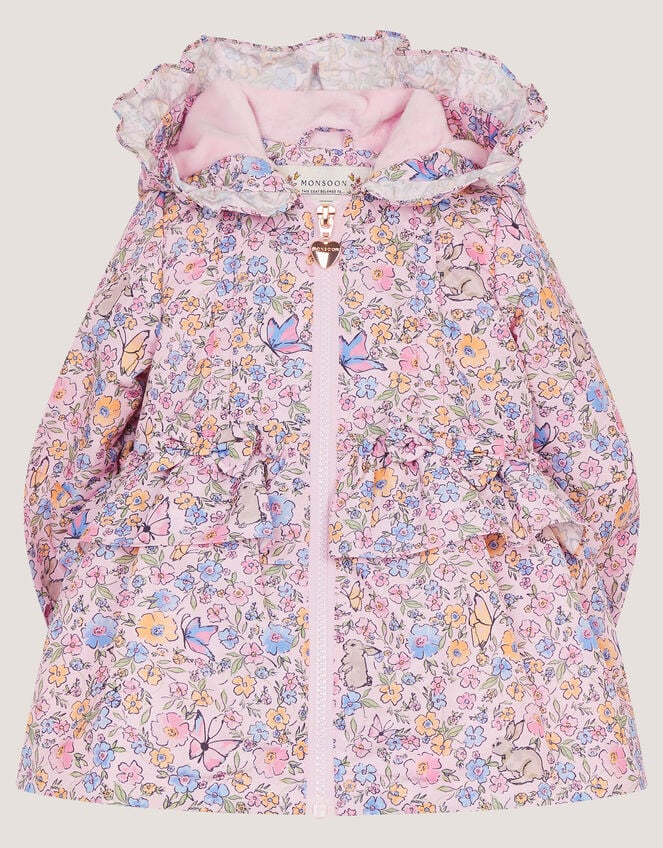 Baby Bunny Floral Print Raincoat, Pink (PINK), large