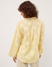 Tyra Floral Jacquard Shirt, Yellow (YELLOW), large