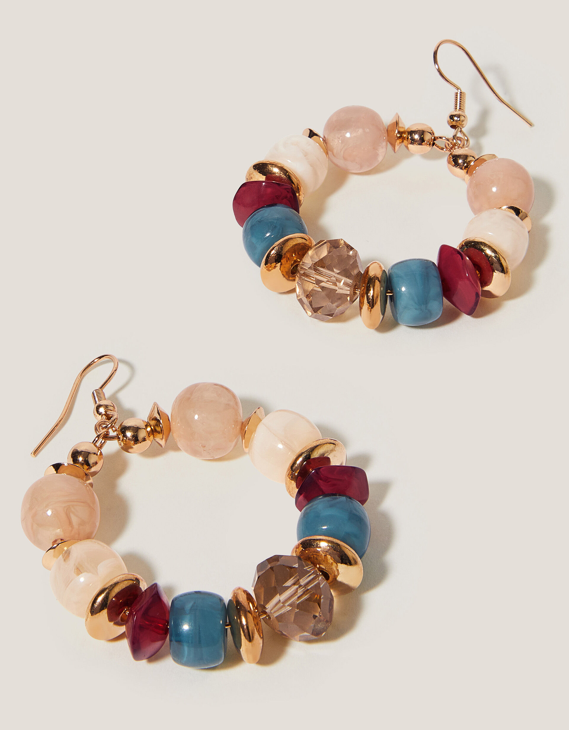 Gemstone Beaded Hoop Earrings