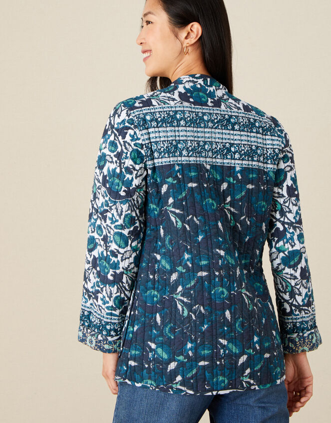ARTISAN STUDIO Woodblock Print Jacket, Teal (TEAL), large