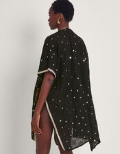 Sequin Embellished Kimono, Black (BLACK), large