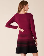 Ombre Knit Dress with Sustainable Viscose, Red (BERRY), large