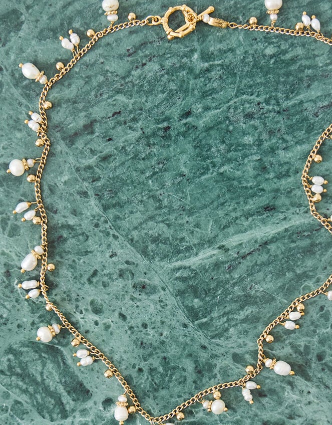 East Tangerine Collier Mother of Pearl Necklace, , large