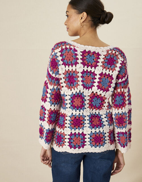 Holly Crochet Slash Neck Jumper, Ivory (IVORY), large