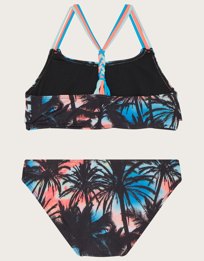 Ombre Palm Frill Bikini Set Multi