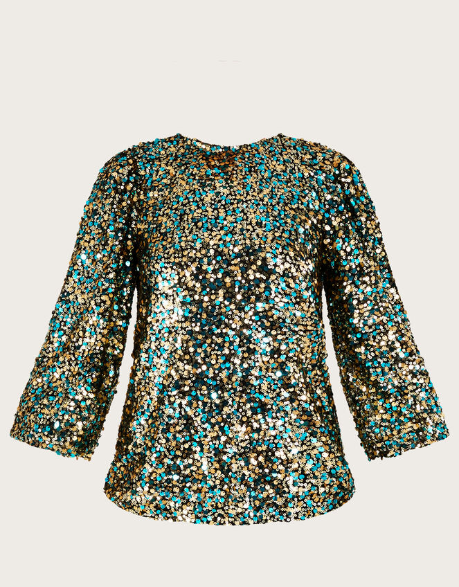 Champagne Sada Sequin Top, WHISTLES