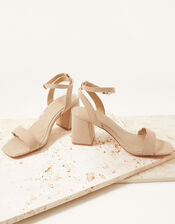 Sandy Scallop Occasion Block Heels, Nude (NUDE), large