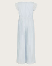 Penelope Pleated Sparkle Jumpsuit, Blue (BLUE), large