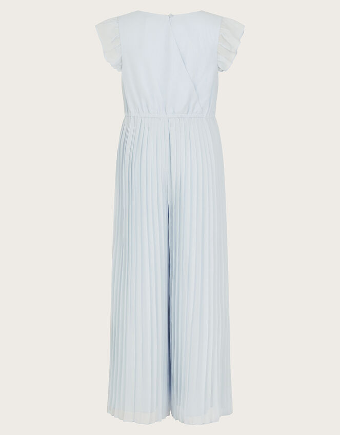 Penelope Pleated Sparkle Jumpsuit, Blue (BLUE), large