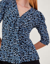 Gio Print Blouse, Black (BLACK), large