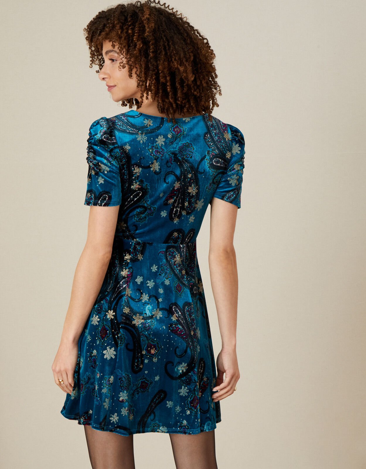 Monsoon teal hot sale velvet dress