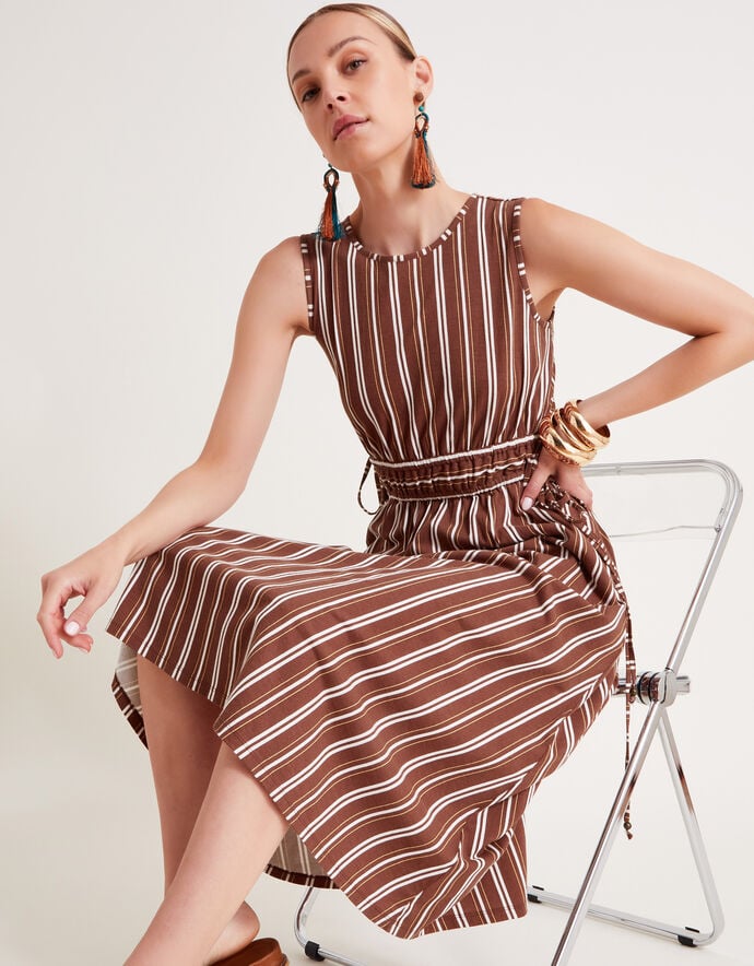 Brown Stripe Shirt Dress Jade main image 0