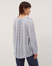 Mia Print Blouse, Blue (BLUE), large