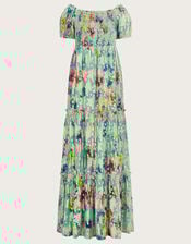 Mina Printed Maxi Dress, Green (SAGE), large