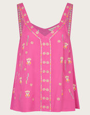 Kiran Embroidered Cami, Pink (PINK), large