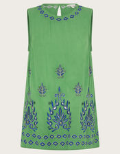 Saffron Embroidered Tank Top, Green (GREEN), large