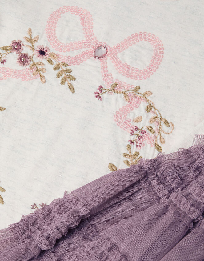 Floral Embroidered Top & Ruffle Skirt Set, Ivory (IVORY), large